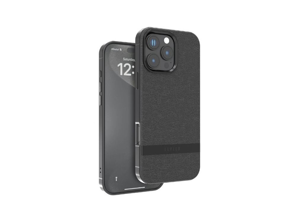Levelo Pelle Leather Case for iPhone 16 Pro - Black