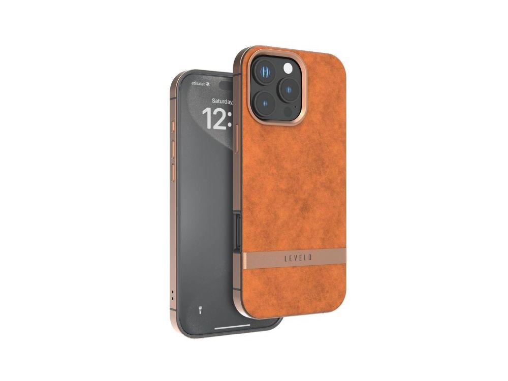 Levelo Pelle Leather Case for iPhone 16 Pro Brown