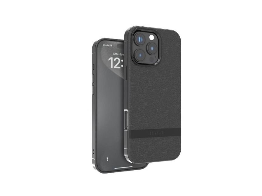Levelo Pelle Leather Case for iPhone 16 Pro Max - Black