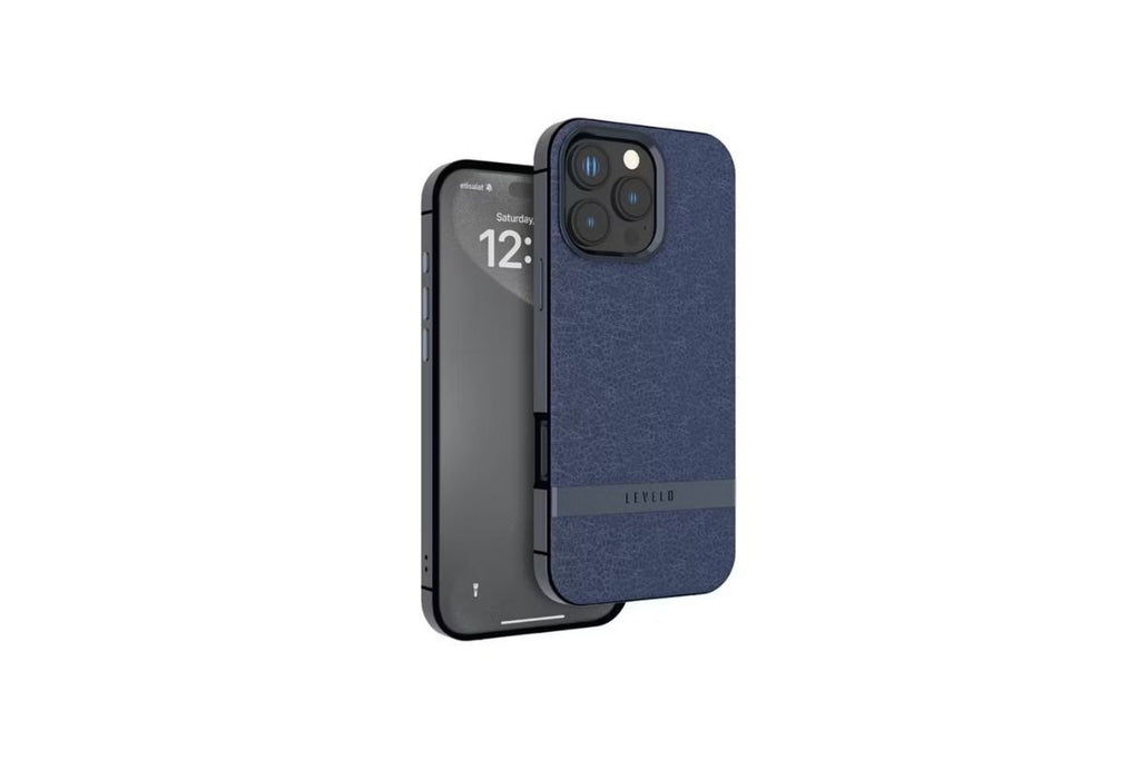 Levelo Pelle Leather Case for iPhone 16 Pro Max - Blue