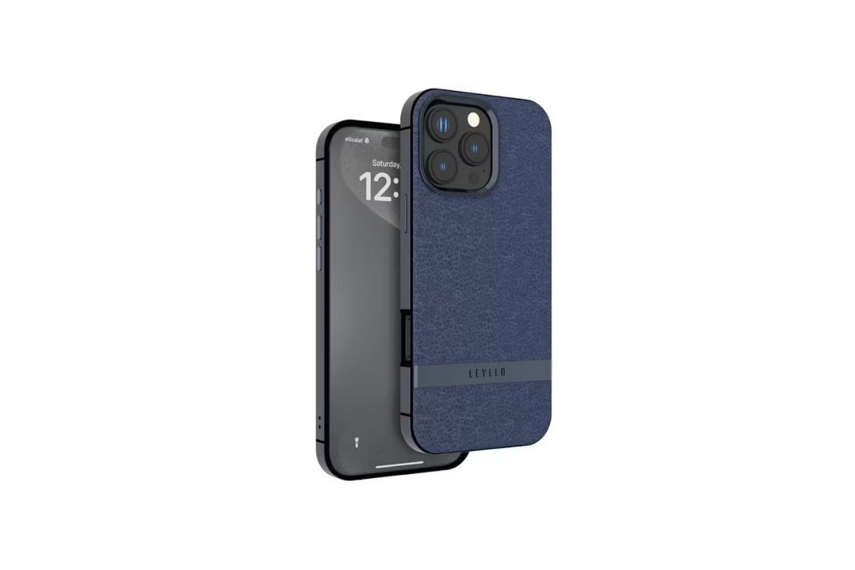 Levelo Pelle Leather Case for iPhone 16 Pro Max - Blue