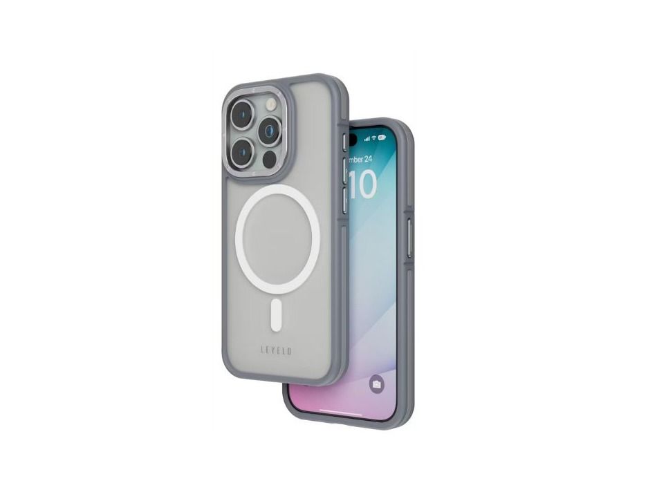 Levelo Rouge Case For iPhone 15 Pro-Grey