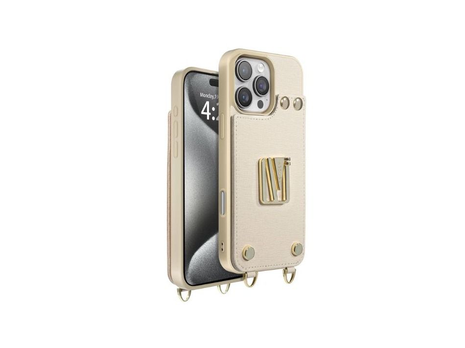 Levelo Serena Leather Case For iPhone 16 Pro Max - Beige