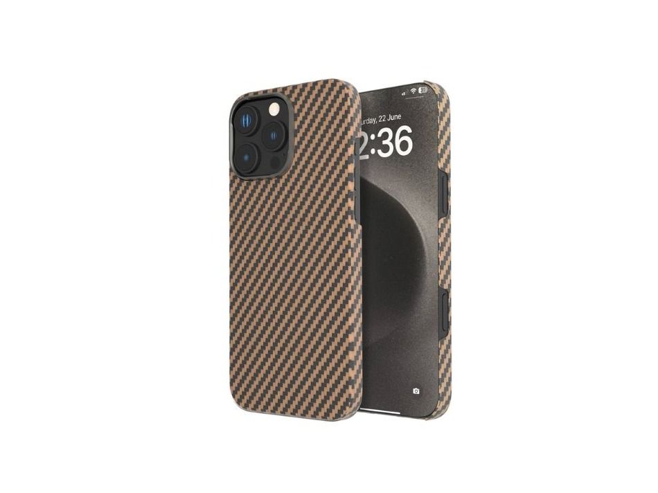 Levelo Sergei 1500D Aramid Fiber Case For iPhone 16 Pro Max - Desert Rose
