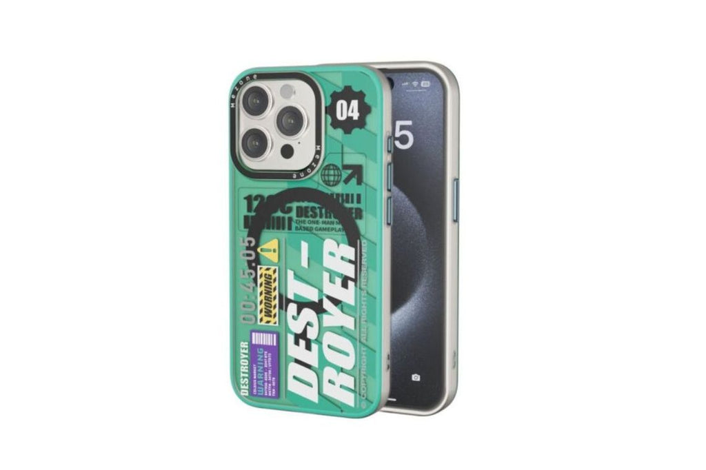 Mezone Destroyer Magnetic Phone Case For iPhone 15 pro - Green