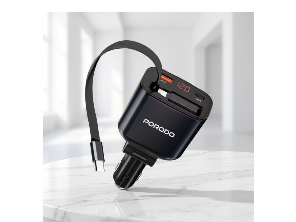 Porodo Fast Car Charger 105W – USB Charger