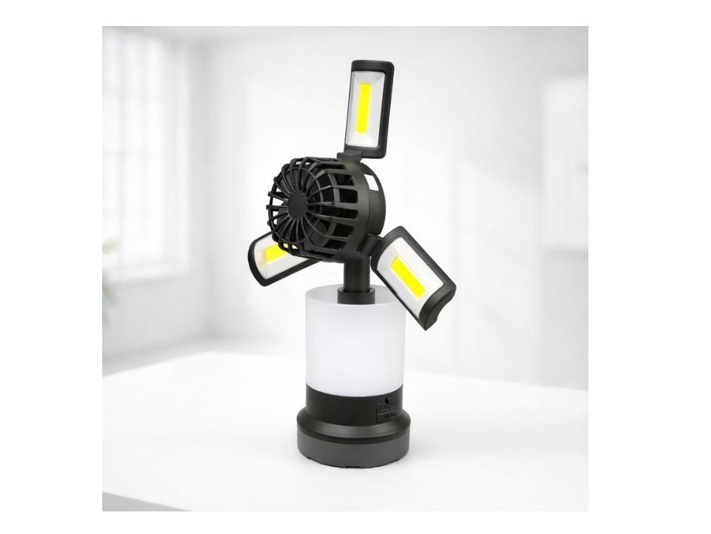 3 in 1 Desk Fan with Light – Portable Flashlight Table Fan Porodo