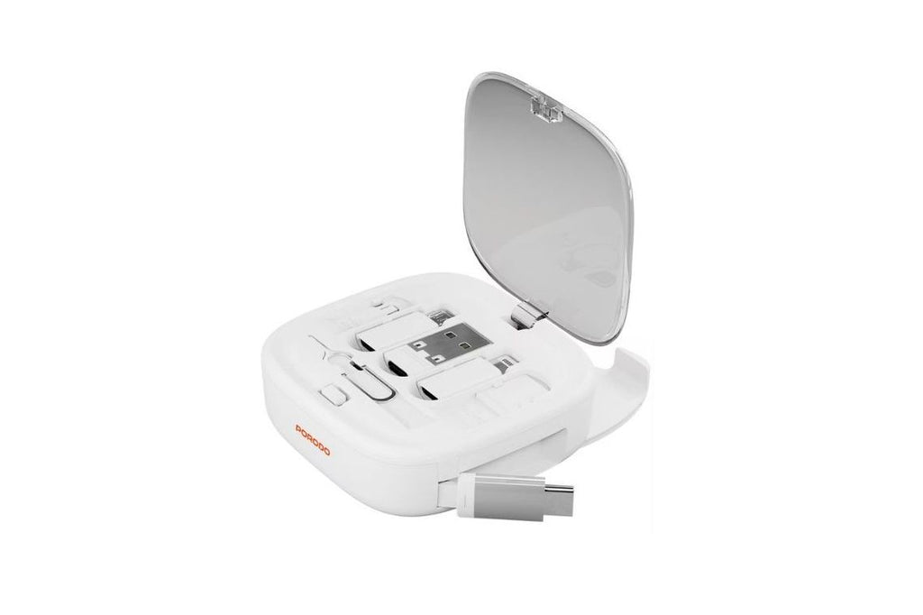 6 in 1 Multi Device Charging Kit – Fast Charging & Data Transfer Porodo - White
