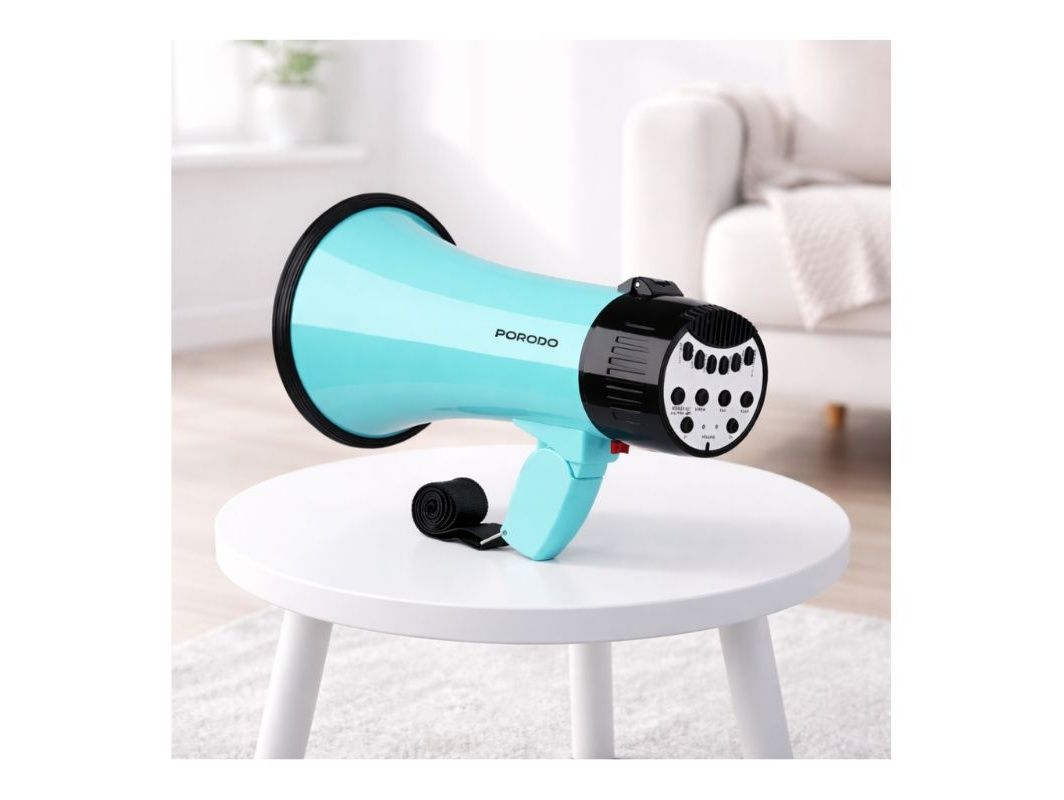 Kids Megaphone Toy – Porodo Voice Amplifier Speaker Sky Blue