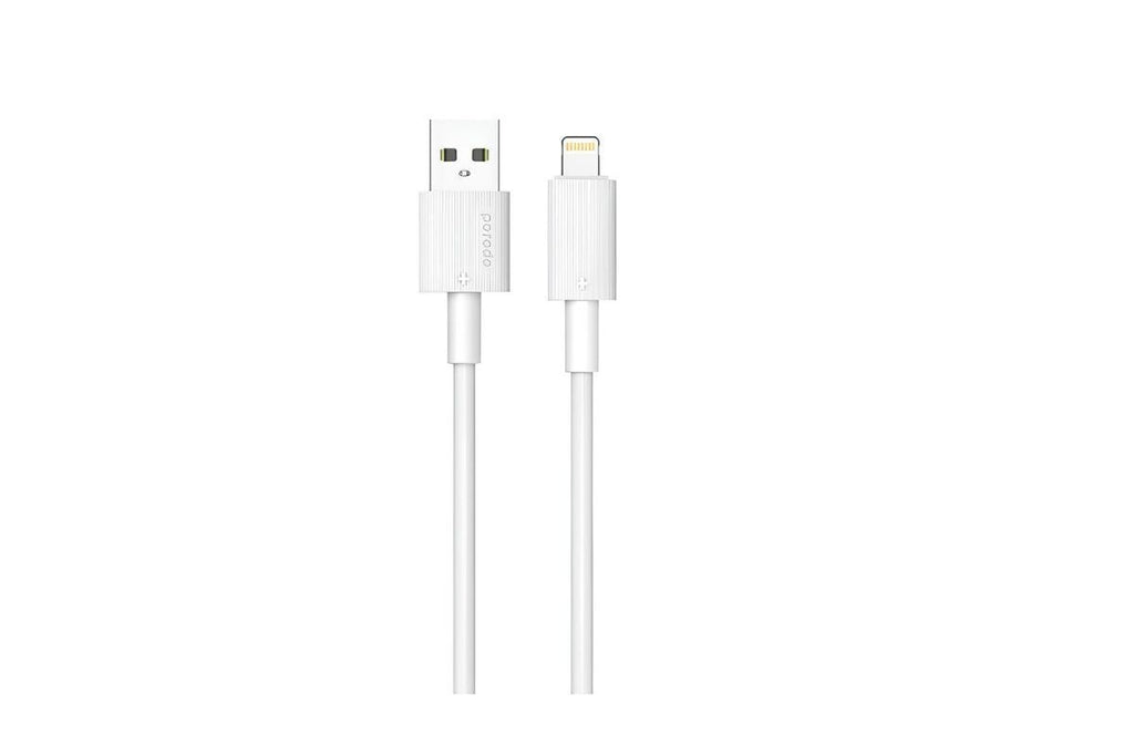 Porodo USB-A to Lightning Durable Charging Cable - White