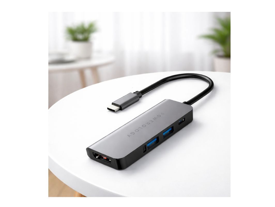 USB-C Hub 4-in-1 – HDMI & PD Adapter Powerology
