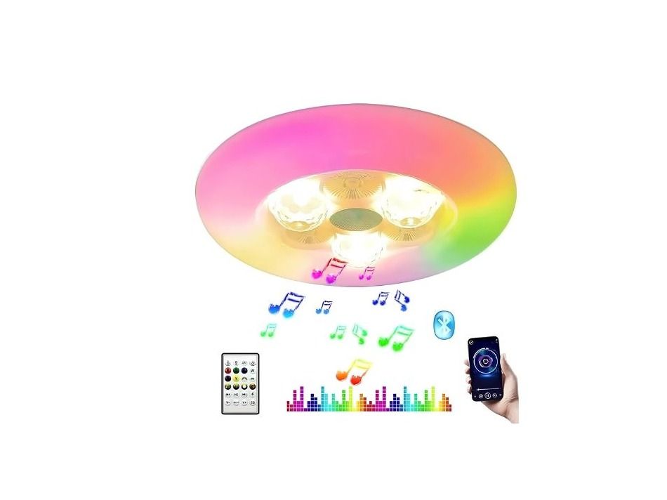 Smart LED Music Ceiling Light – RGB Remote Control Sensor Lamp with Speaker