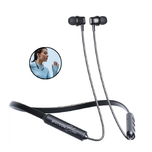 Bluetooth Neckband Earphones – Porodo Blue ENC Wireless In-Ear Earphones