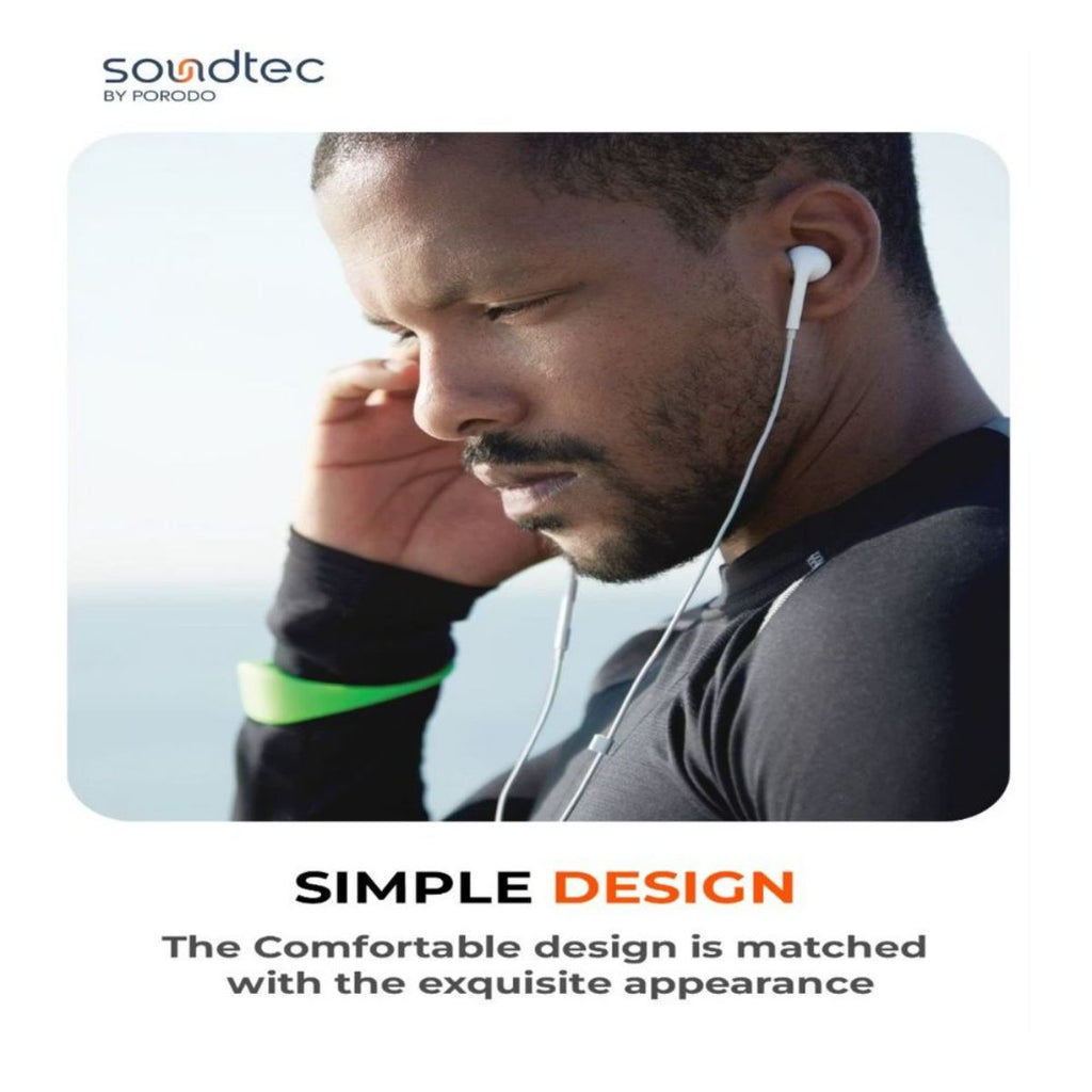 Pd-stcep-wh Porodo Soundtec Stereo Earphones Type-c with High-clarify Mic