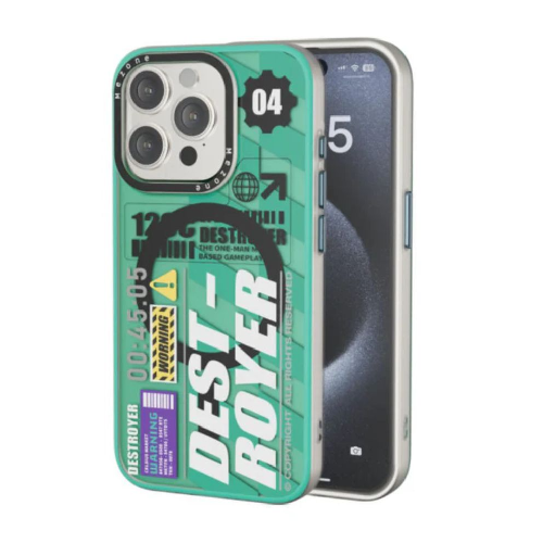 Mezone Destroyer Magnetic Phone Case For iPhone 15 pro - Green