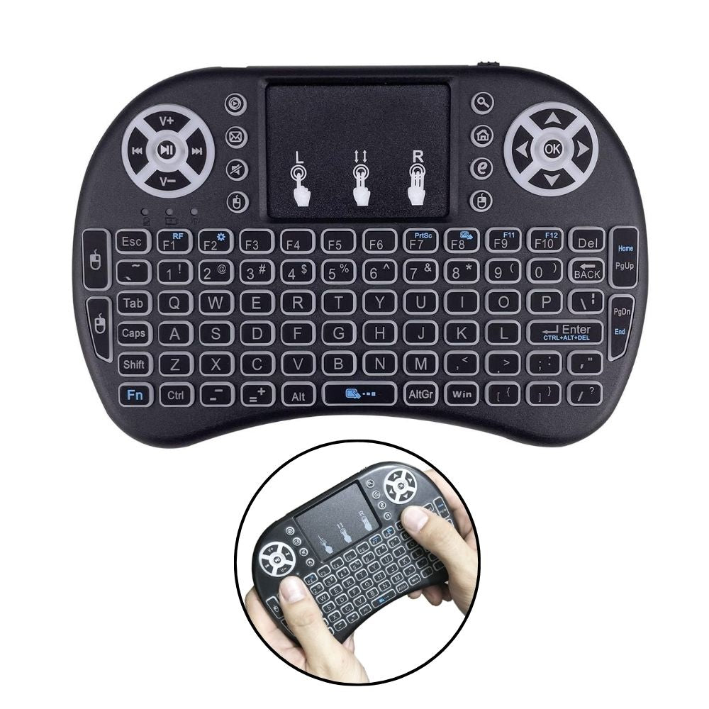 Backlit Mini Wireless Handheld Remote Keyboard Mouse Touchpad