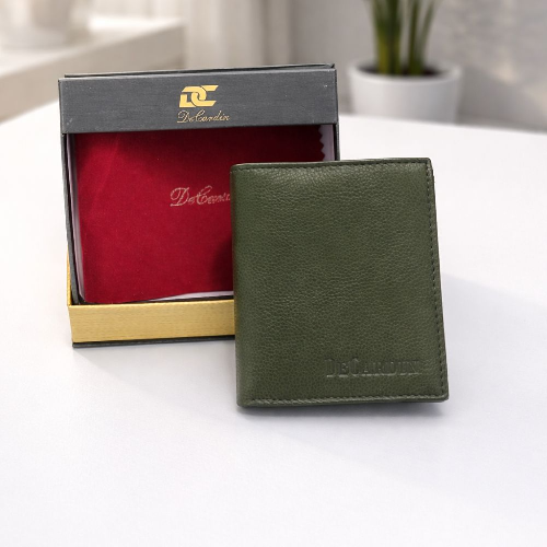 DeCardin Premium Bi-Fold Leather Wallet for Men - Green