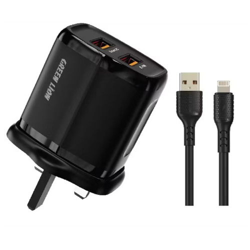 Green Lion 2USB 2.4A USB-lPH data cable 1m