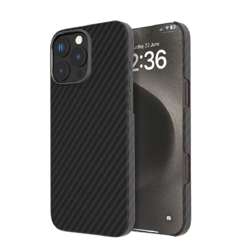 Levelo Sergei 1500D Aramid Fiber Case For iPhone 16 Pro Max - Matte Black