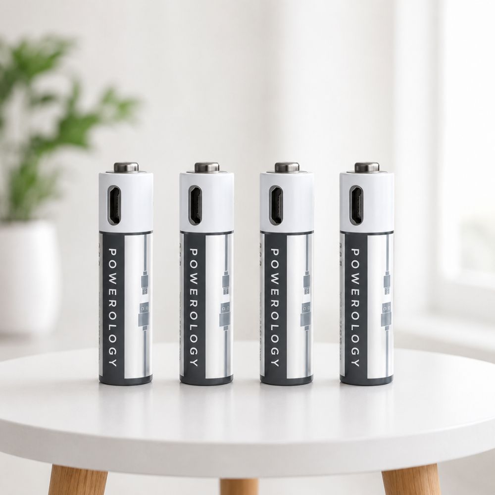 Powerology USB Rechargeable Lithium-ION AAA Battery (450mAh / 675mWh)