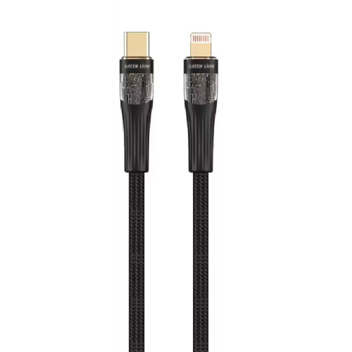 Green Lion Transparent Cable USB-C to Lightning - Black