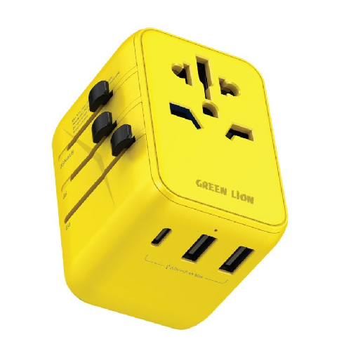 Universal Travel Adapter – Multi Port Travel Charger Green Lion