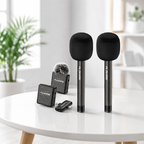 PLOKAMA WM-60 Wireless Lavalier Microphone with Handheld Stick