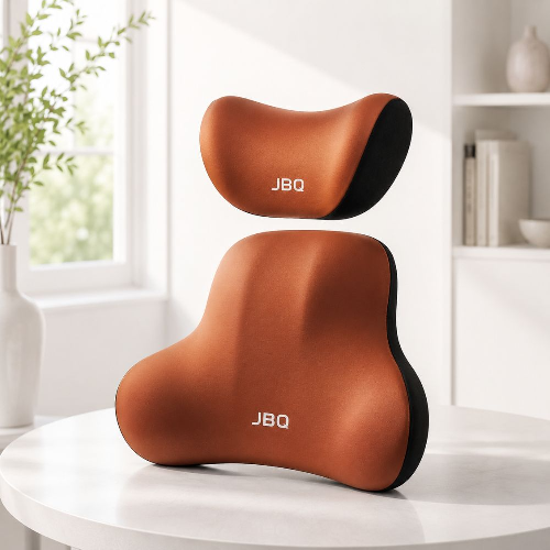 JBQ Car Headrest & Lumbar Support Cushion Set - Orange
