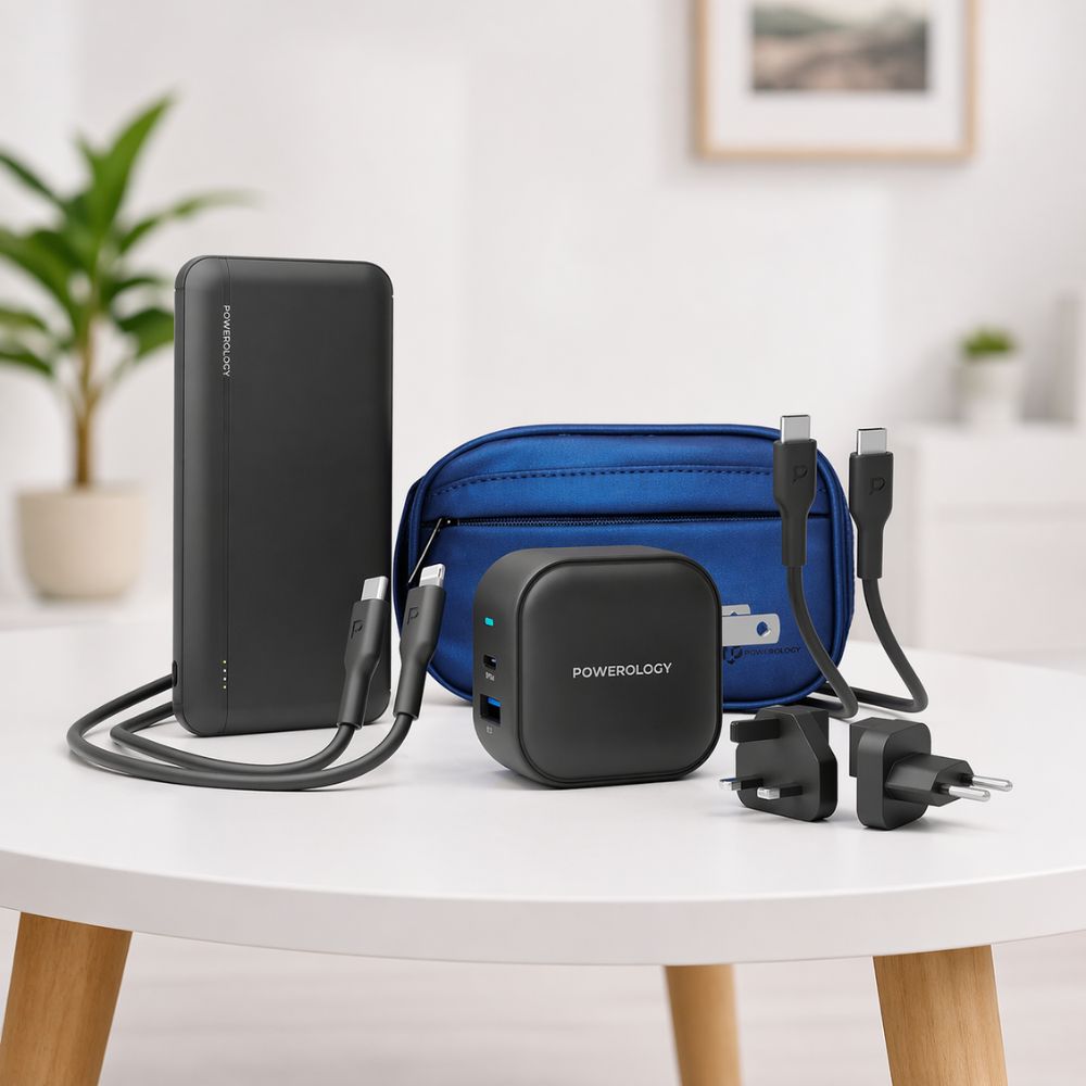 Powerology 5-in-1 Power Combo – Fast Charging Multi-Device Kit Black