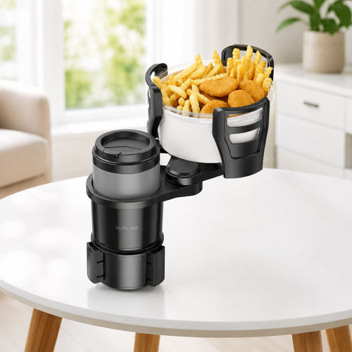 2-in-1 Car Cup Holder Tray – Adjustable Drink & Food Holder Green Lion