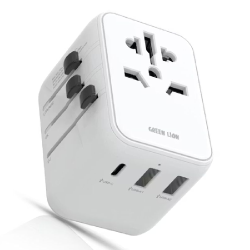 Universal Travel Adapter – Multi Port Travel Charger Green Lion