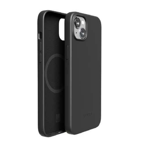 Levelo Iris Magsafe Liquid Silicone Case For iPhone 14 Plus - Black