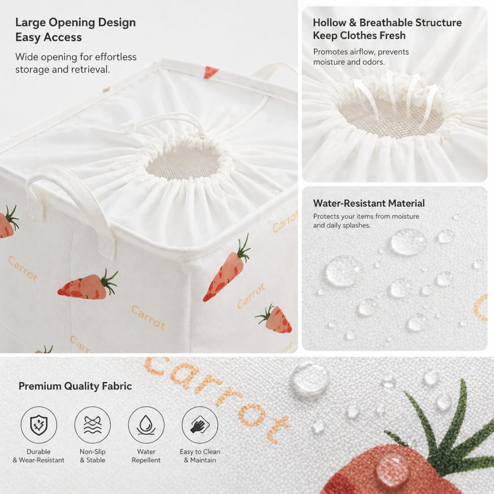 Foldable Laundry Basket – Dirty Clothes Storage Basket