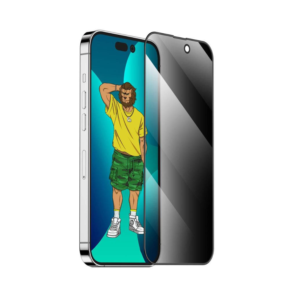 Green lion 3D Silicone Privacy Glass Screen Protector for iPhone 14 Pro