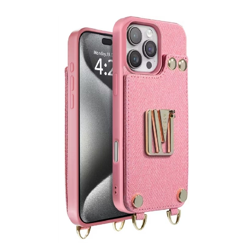 Levelo Serena Leather Case For iPhone 16 Pro - Pink