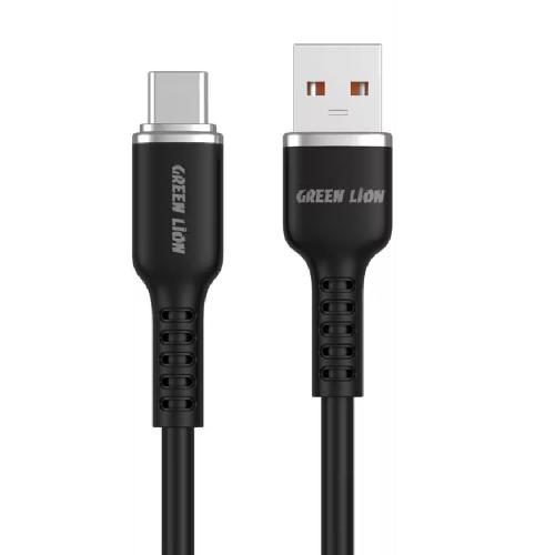 Green Lion USB-A TO USB-C Silicone Cable-Black