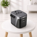 Porodo Dual USB Port Universal Travel Adapter 2.4A Black