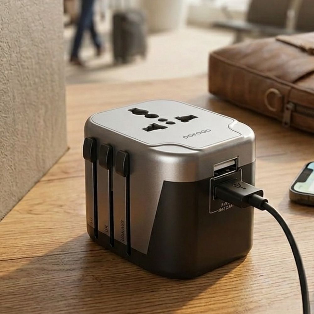 محول سفر بورودو مزدوج USB بقوة 2.4 أمبير - أسود