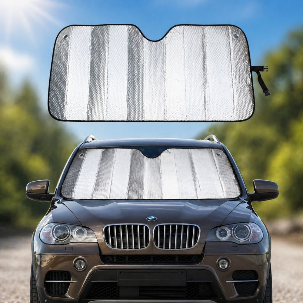 Metallic Foldable Reflective Windshield Sun Shade