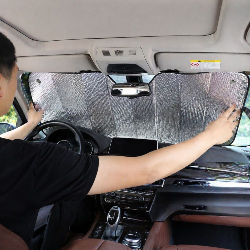 Metallic Foldable Reflective Windshield Sun Shade