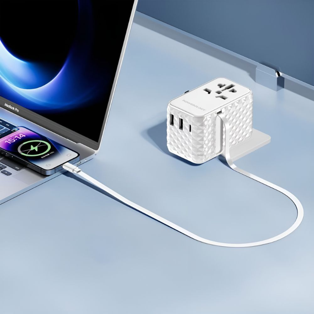 Universal Travel Charger & Travel Adapter – GaN Fast Charger Powerology White