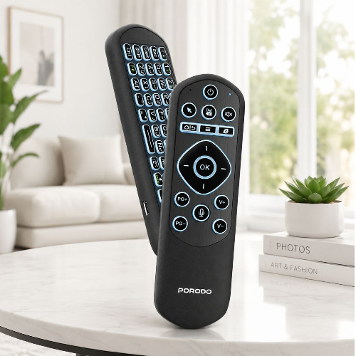 Porodo Miko Mini Keyboard – Wireless Air Mouse Remote with 6-Axis Gyro & Arabic English Keys