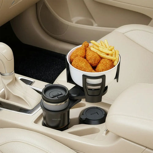 2-in-1 Car Cup Holder Tray – Adjustable Drink & Food Holder Green Lion
