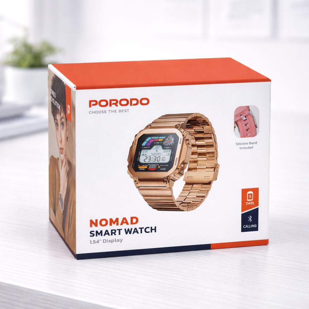 Smart Watch – Bluetooth Fitness Smartwatch Porodo Nomad - Gold