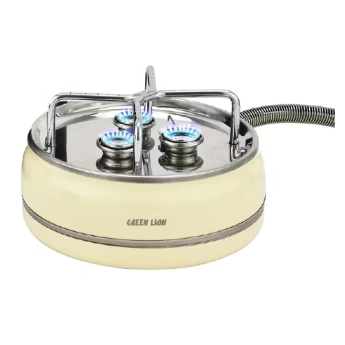 3-Burner Camping Stove – Orbit Flame Gas Stove – Green Lion