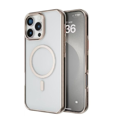 Levelo Elio PC Case with Camera Ring Stand for iPhone 16 Pro - Rose Gold