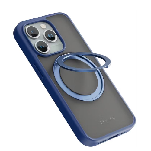 Levelo MagSafe Ringo Multi Functional Kickstand Case For iPhone 15 Pro-Blue