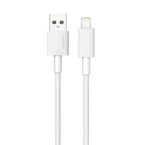 Porodo USB-A to Lightning Durable Charging Cable - White