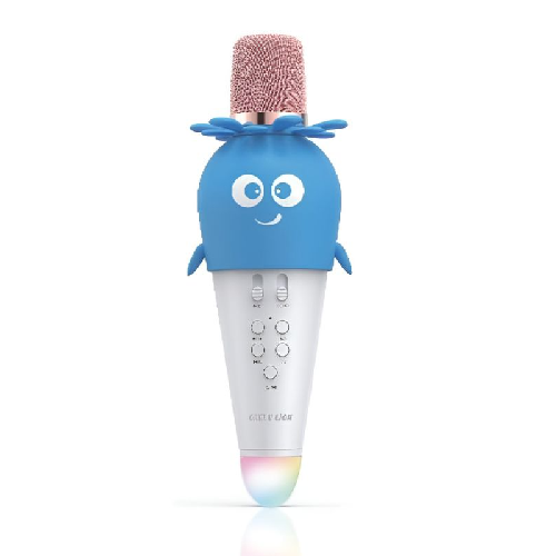 Wireless Kids Karaoke Mic – Green Lion Bluetooth Singing Microphone Blue