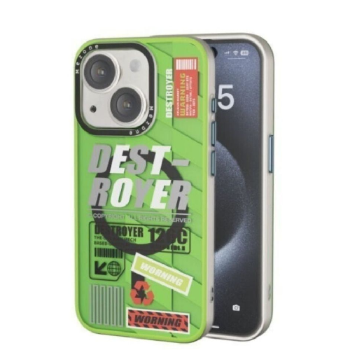 Mezone Destroyer Magnetic Phone Case For iPhone 14 - Yellow Green